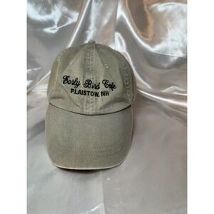 Vintage Adams Brand Khaki Colored Ball Cap Hat Early Bird Cafe Plaistow, NH